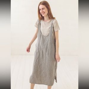 100% European Linen Pinafore Dress
